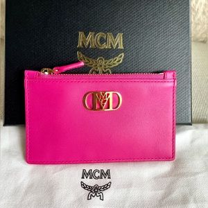 Authentic MCM Pink Zippy Card Holder